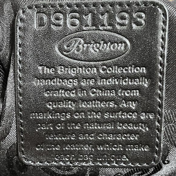 Brighton Leopard Print Satchel Tote Bag Black Patent Trim Woven Handles Filigree - Picture 11 of 11